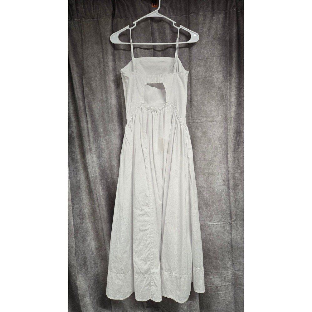 Madewell Poplin Seamed Maxi Dress Cutout Back White Summer Women's Sz 0 NWT - Picture 4 of 10